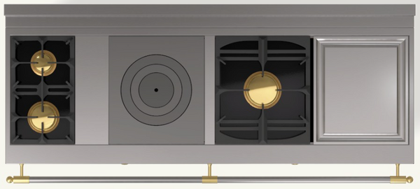 (N3) 2 Gas Burners (small at the back), 1 Gas French Top, 1 Maxi Gas Burner, 1 Large Electric Teppanyaki