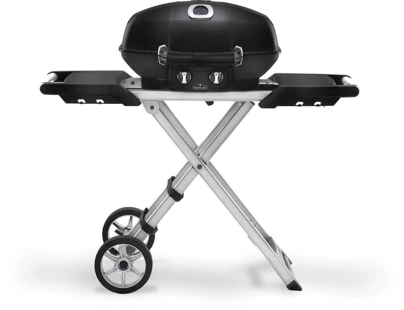 TravelQ PRO285X | 2 Burner Portable Propane Gas Grill | WAVE Grids | Folding Scissor Cart | Caterbitz UK