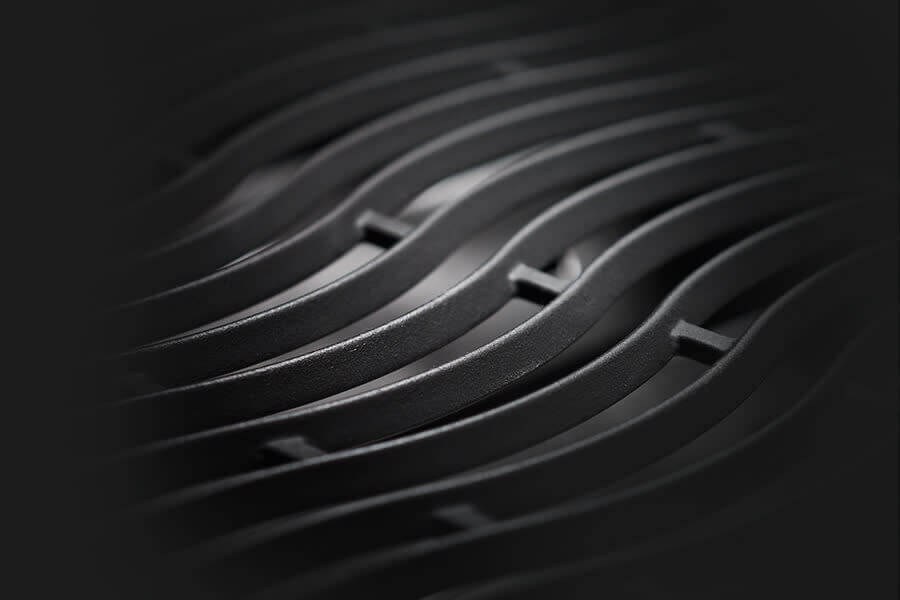 Rogue 365 Gas Grill | 2 Burner Propane BBQ | Compact Black Grill | Cast Iron WAVE Grids | Folding Shelves | Caterbitz UK