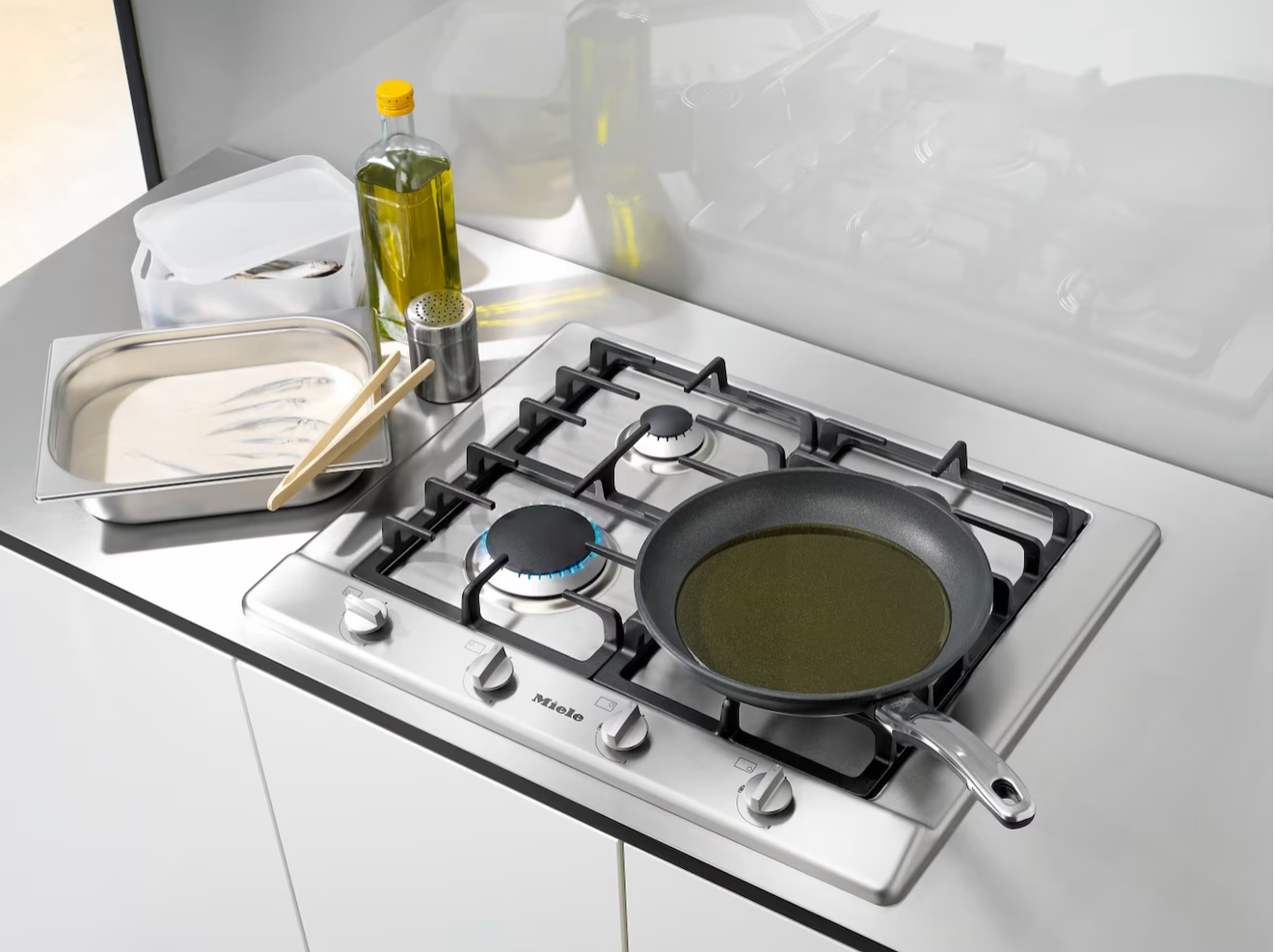 Miele Gas hob Silver KM 2010 Stainless steel