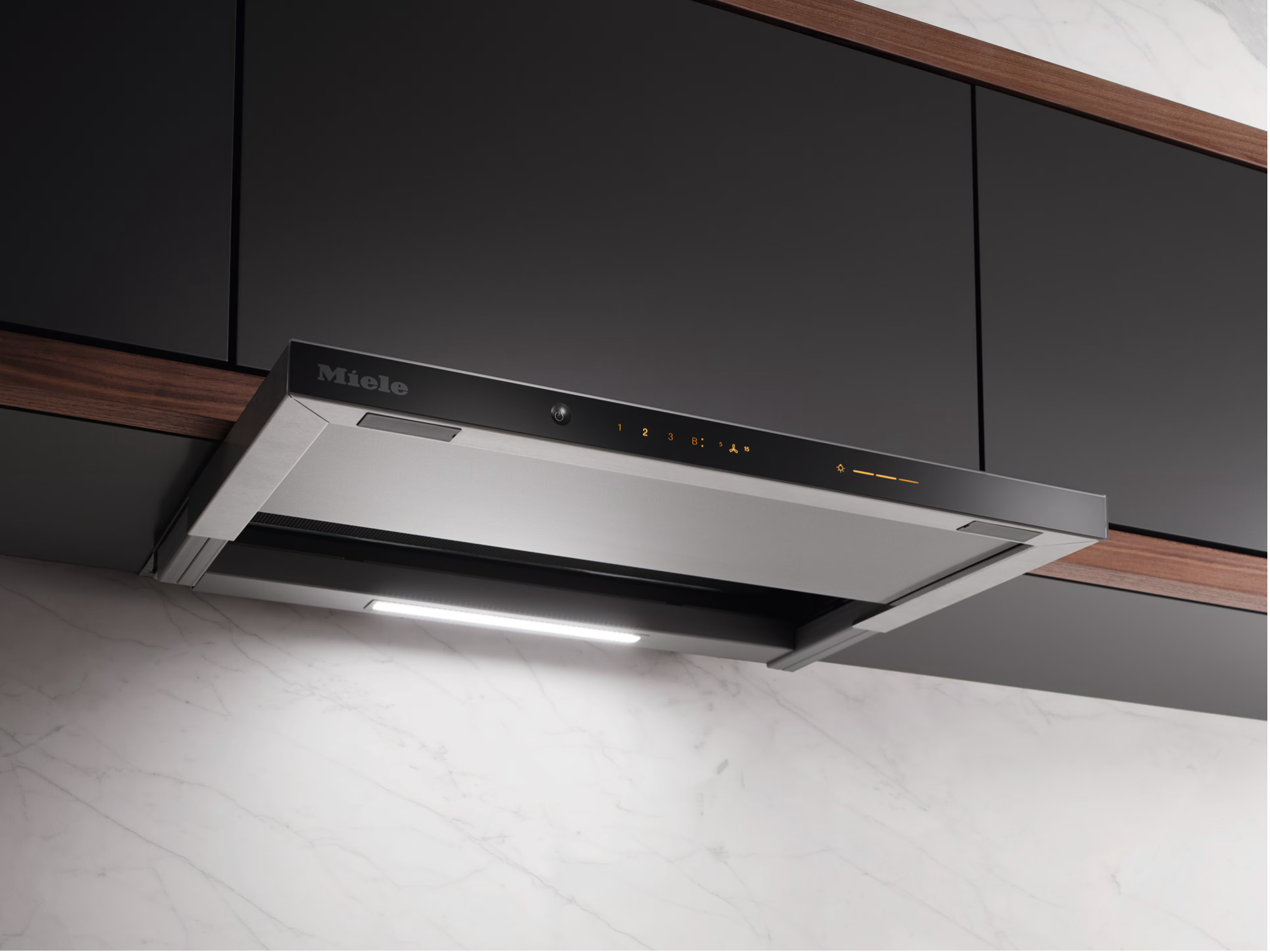 Miele Slimline cooker hood Gold DAS 4630 Obsidian black