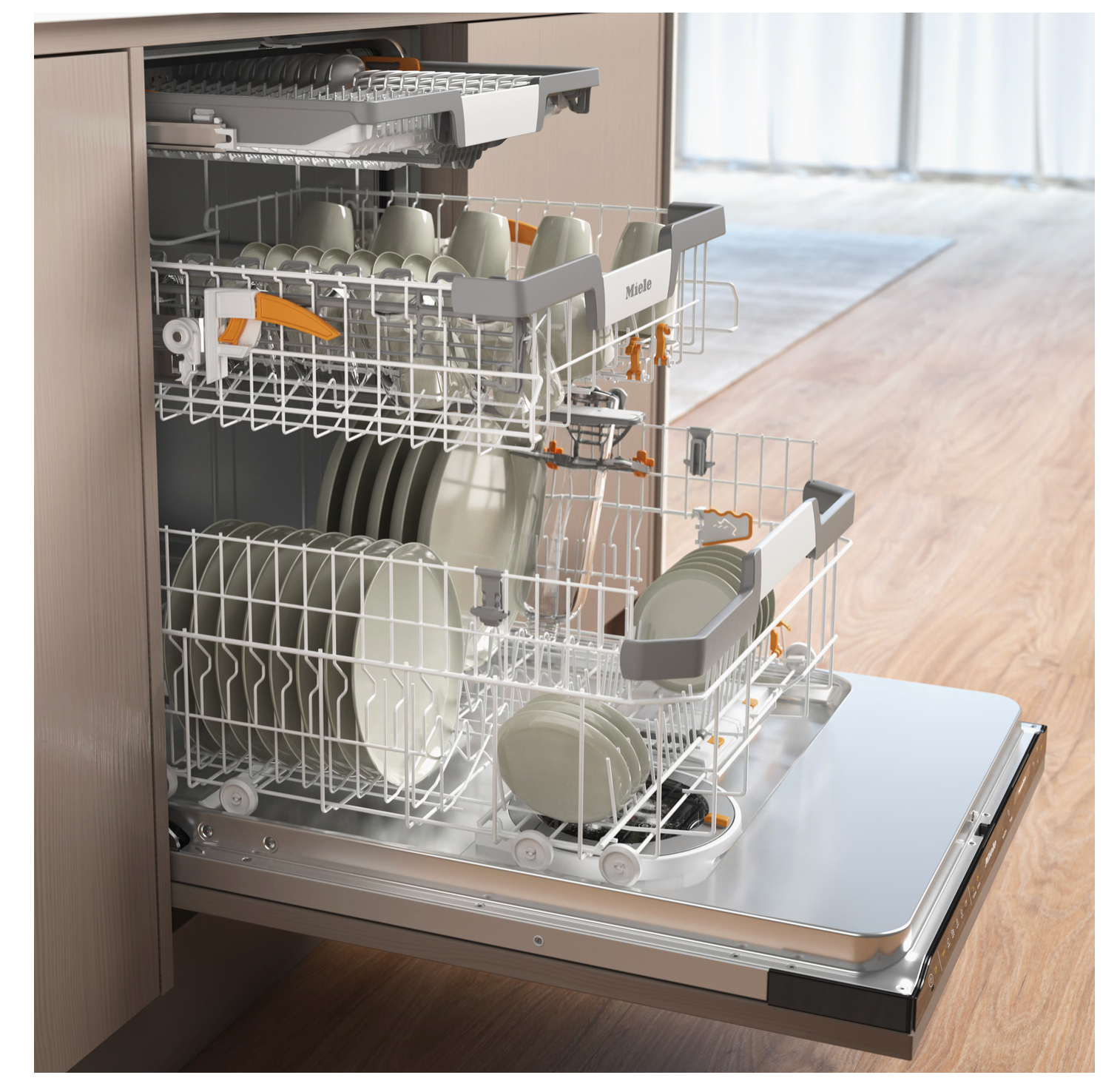 Miele Fully integrated dishwasher XXL Platinum G 7655 SCVi XXL AutoDos Obsidian Black