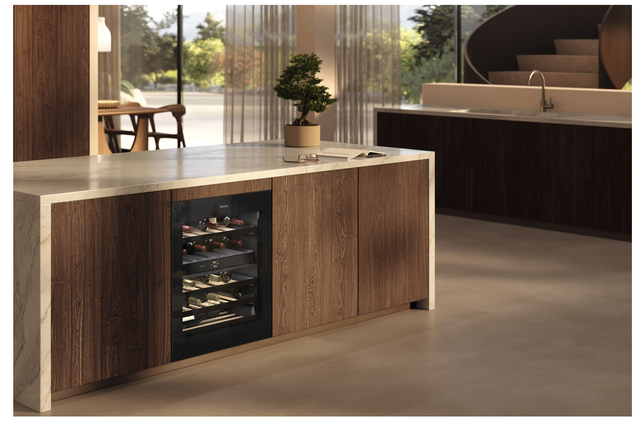Miele Built-under wine conditioning unit Diamond KWTUS 7096 E Obsidian Black glass