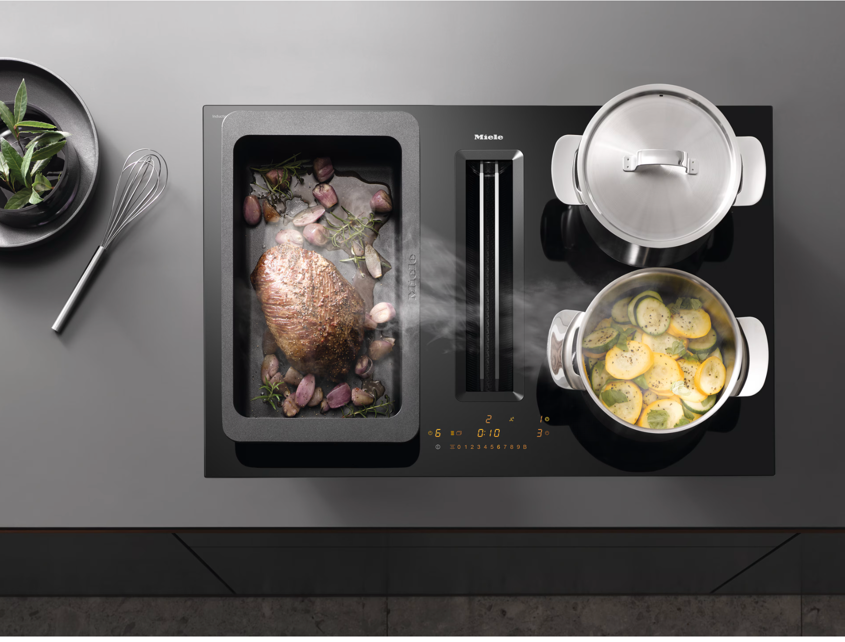 Miele Induction hob with vapour extraction - KMDA 7473-1 FL Silence