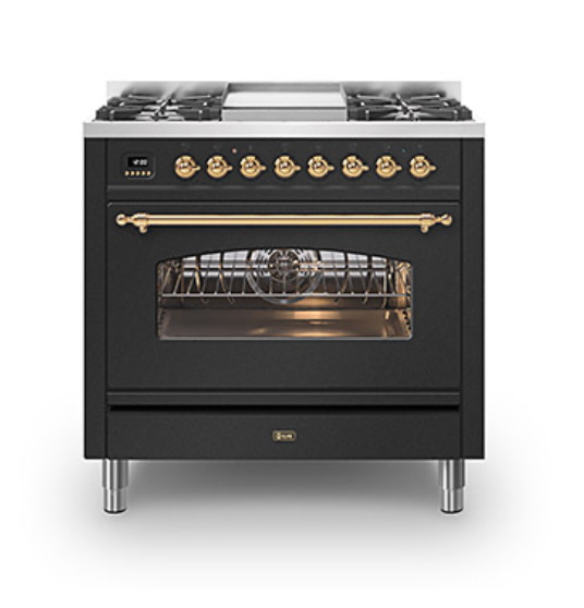 ILVE Milano 90cm Fry Top Dual Fuel Range Cooker - P09F-NE3