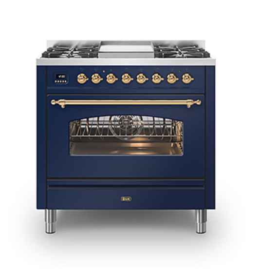ILVE Milano 90cm Fry Top Dual Fuel Range Cooker - P09F-NE3