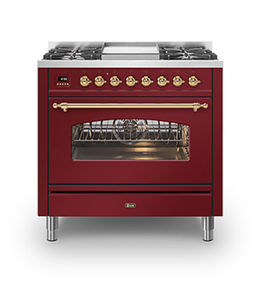 ILVE Milano 90cm Fry Top Dual Fuel Range Cooker - P09F-NE3