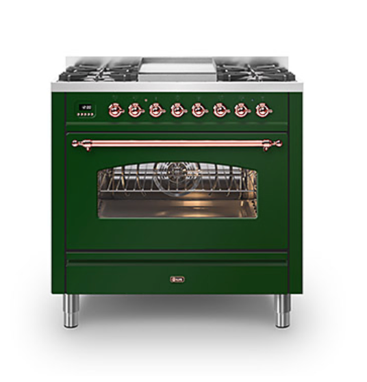 ILVE Milano 90cm Fry Top Dual Fuel Range Cooker - P09F-NE3