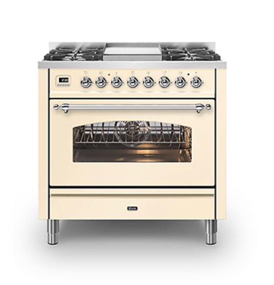 ILVE Milano 90cm Fry Top Dual Fuel Range Cooker - P09F-NE3