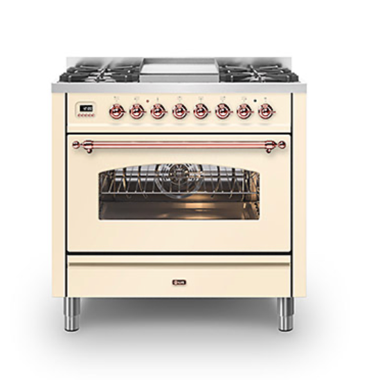 ILVE Milano 90cm Fry Top Dual Fuel Range Cooker - P09F-NE3