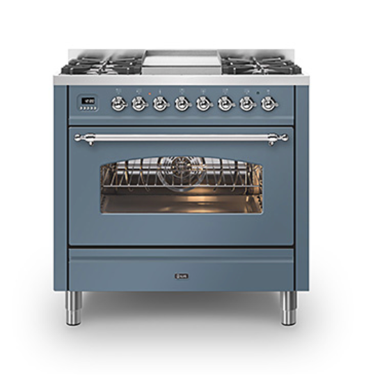 ILVE Milano 90cm Fry Top Dual Fuel Range Cooker - P09F-NE3