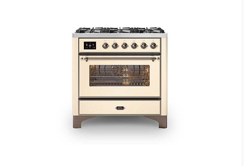 ILVE Majestic Milano 90cm Single 6 Burner Oven Dual Fuel - M096DNE3
