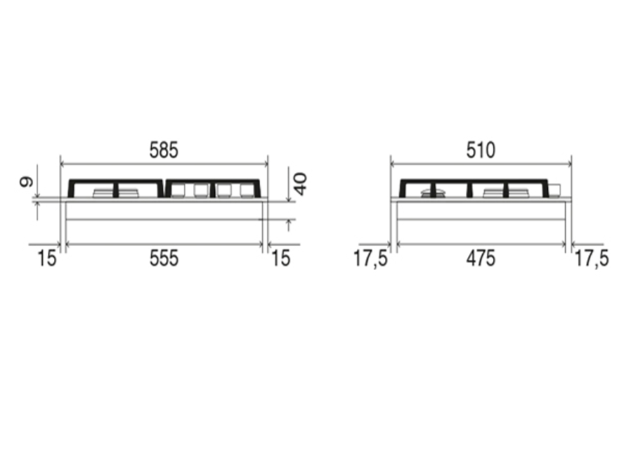 ILVE Nero 4 Burner Gas Hob 60cm - HCG60CK