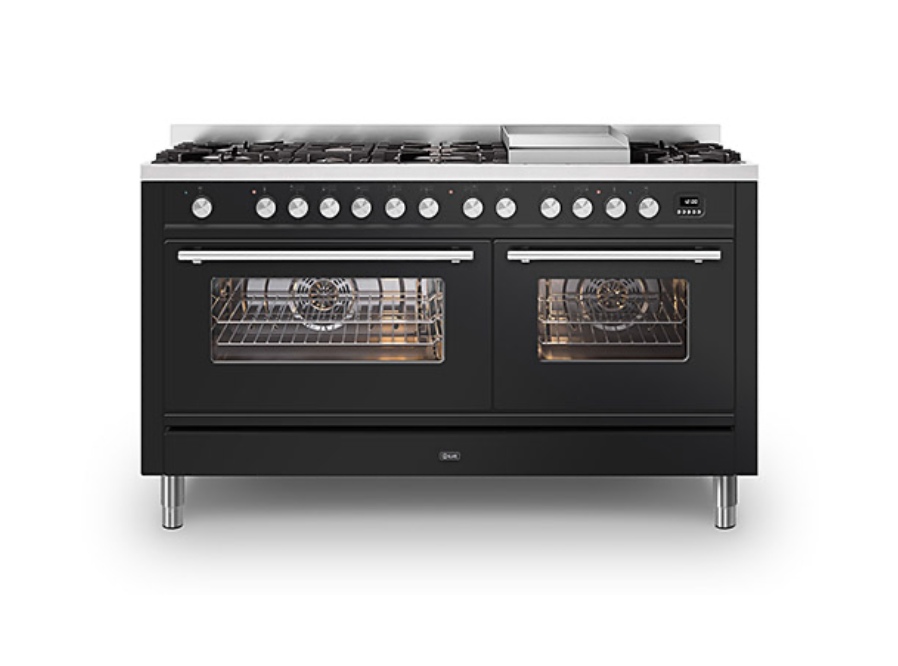 ILVE Roma 150cm Fry Top Double Dual Fuel Range Cooker - P15FWE3