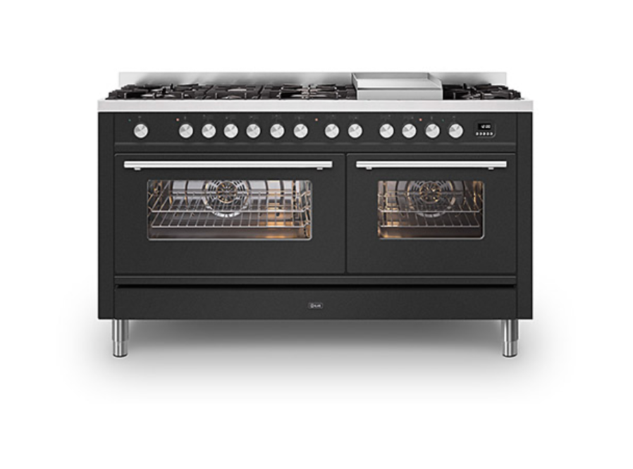 ILVE Roma 150cm Fry Top Double Dual Fuel Range Cooker - P15FWE3