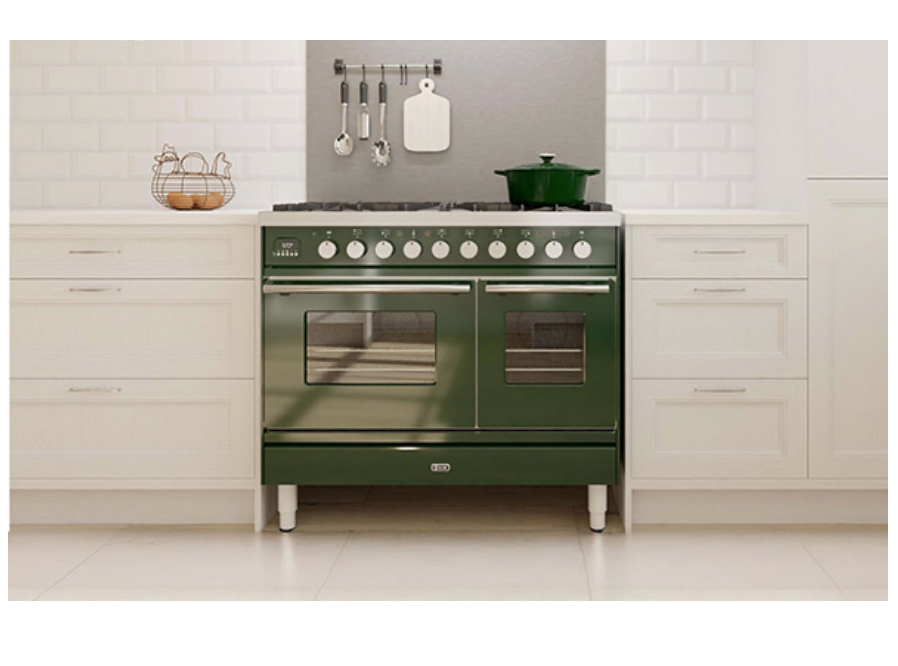 ILVE Roma 100cm Fry Top Double Dual Fuel Range Cooker - PD10FWE3