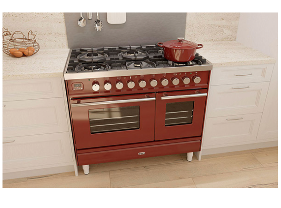 ILVE Roma 100cm Fry Top Double Dual Fuel Range Cooker - PD10FWE3