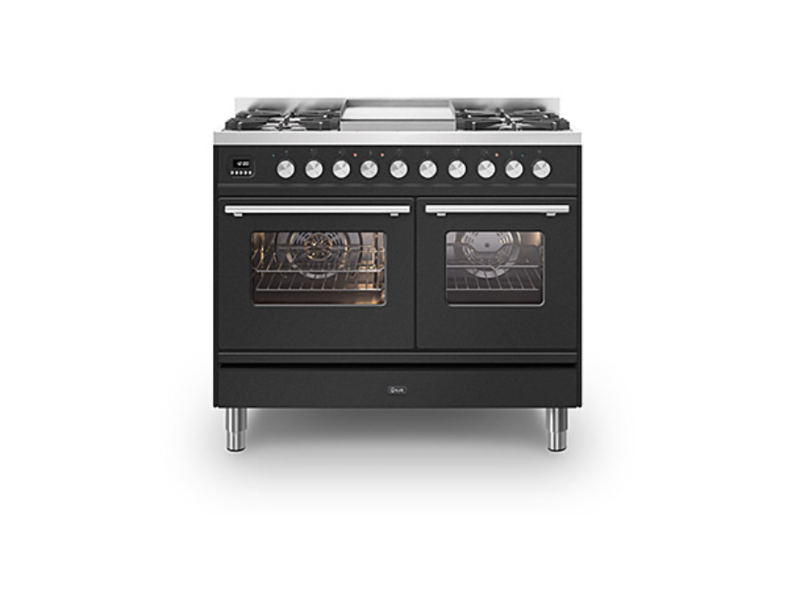 ILVE Roma 100cm Fry Top Double Dual Fuel Range Cooker - PD10FWE3