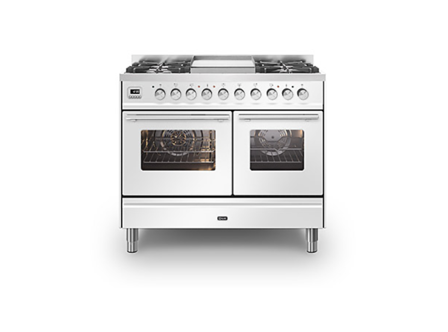 ILVE Roma 100cm Fry Top Double Dual Fuel Range Cooker - PD10FWE3