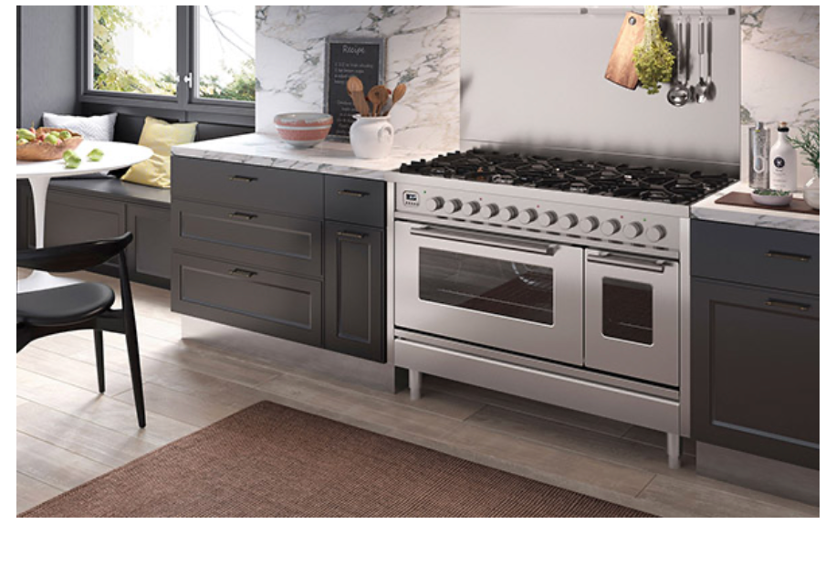 Ilve Roma 120 Fry-Top Dual Fuel Range Cooker - P12FWE3