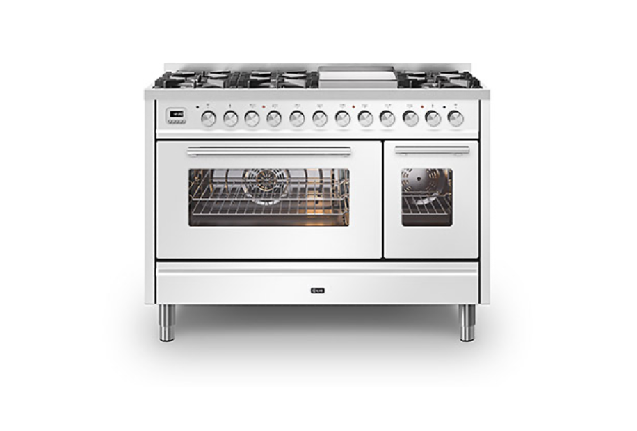 Ilve Roma 120 Fry-Top Dual Fuel Range Cooker - P12FWE3