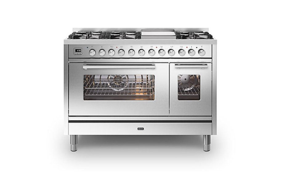 Ilve Roma 120 Fry-Top Dual Fuel Range Cooker - P12FWE3