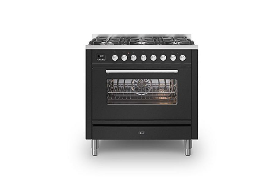 ILVE Roma 90cm 6 Burner Dual Fuel Range Cooker - P096-WE3