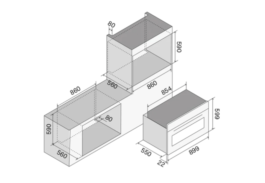 ILVE Panoramagic 90 TFT Built-In Oven - OV91PMT3