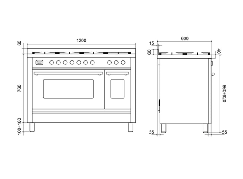 ILVE Roma 120 7-Burner Range Cooker