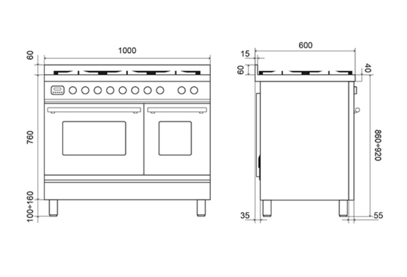ILVE Roma 100 Coup De Feu Range Cooker