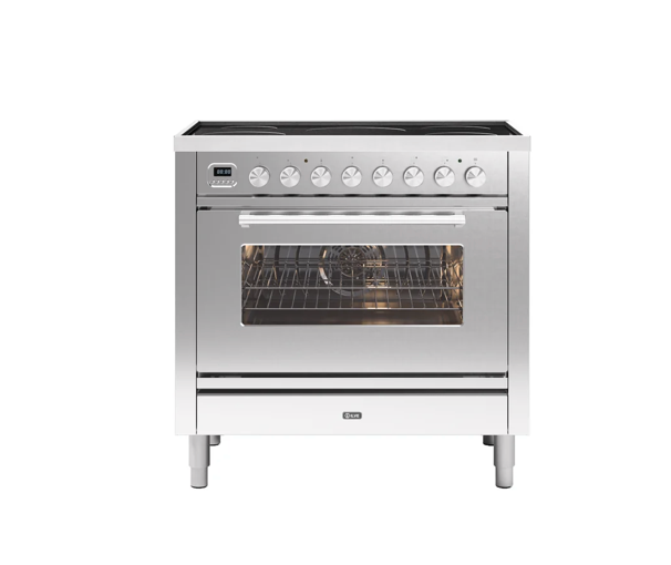 ILVE 90cm Roma Induction Single Oven Electric Range Cooker - PI096WE3