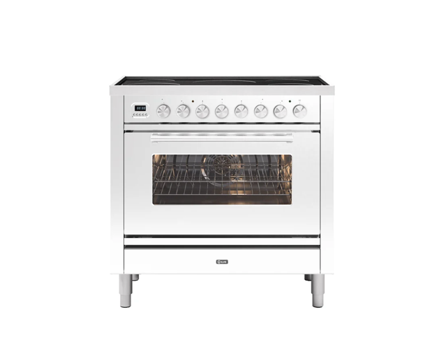 ILVE 90cm Roma Induction Single Oven Electric Range Cooker - PI096WE3