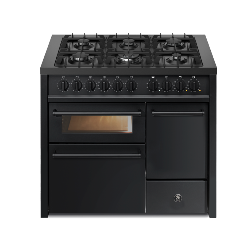 Steel Cucine Enfasi 100/3 Triple Oven Range Cooker - All Black - EQ10FFF-6 NF