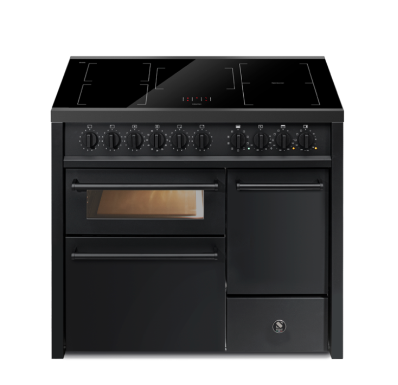 Steel Cucine Enfasi 100/3 Triple Oven Range Cooker - All Black - EQ10FFF-6 NF