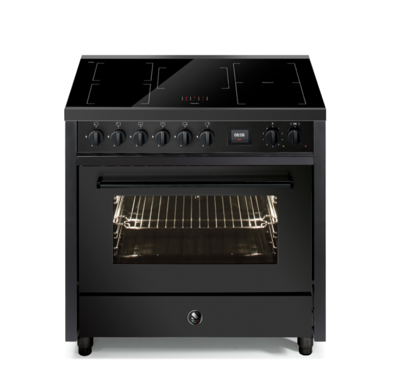 Steel Cucine Enfasi 90cm Single Oven Range Cooker - All Black - EQ9F-6 NF
