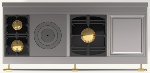 (L3) 2 Gas Burners, 1 Large Simmering Plate (French Top), 1 Maxi Burner, 1 Large Electric Teppanyaki