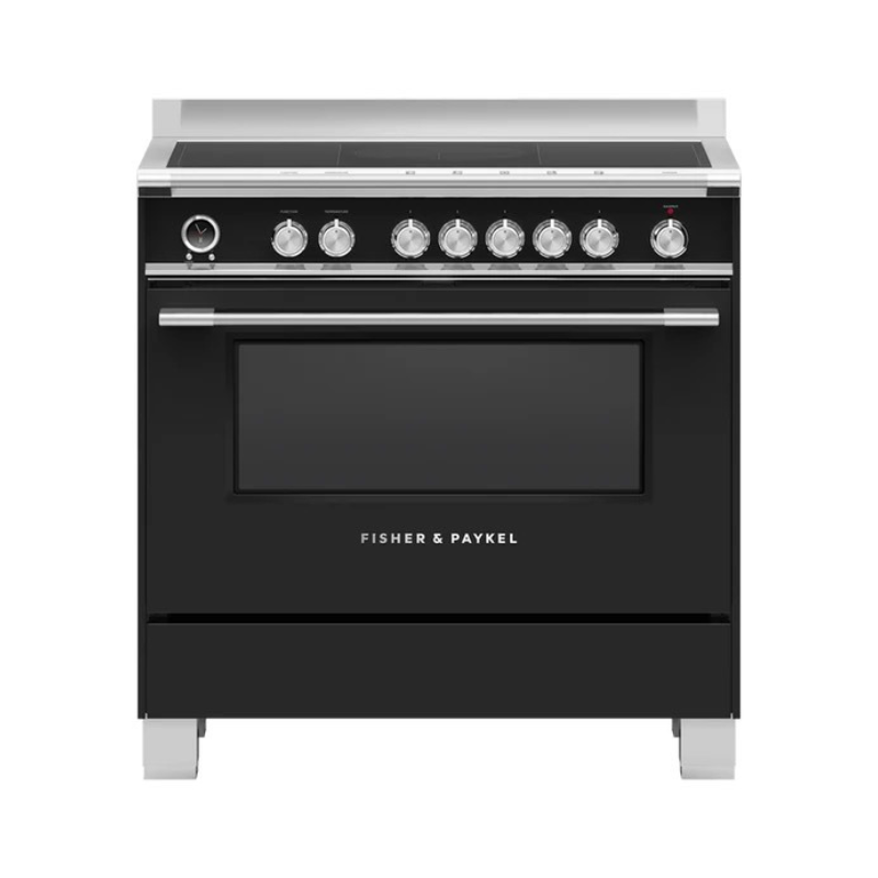 Fisher & Paykel 90cm Black Induction Freestanding Range Cooker
