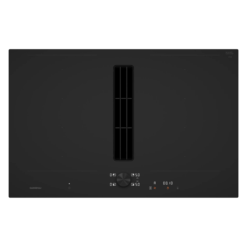 Gaggenau 200 series Flex induction cooktop with integrated ventilation system 80 cm matte finish