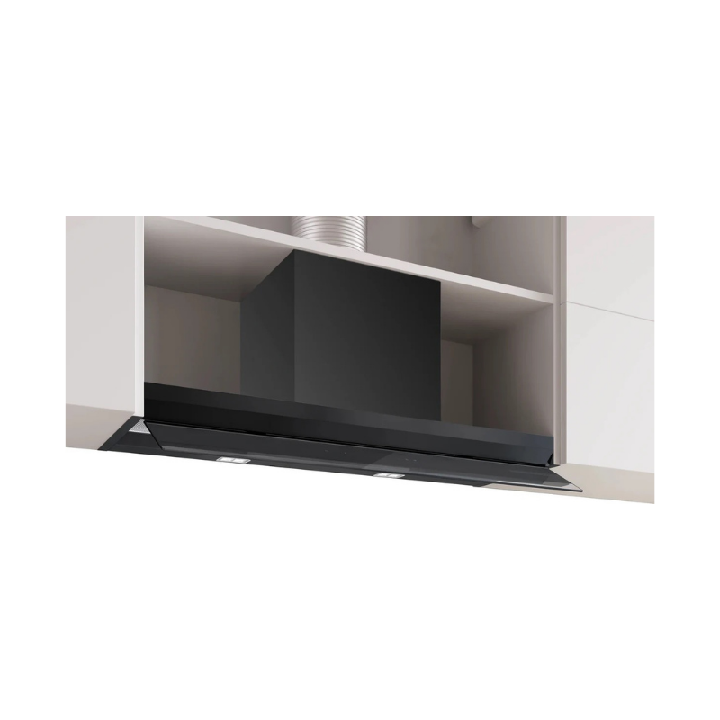 Bosch Series 6 Integrated Design Hood 90 cm clear glass black printed, Matt black - DBB97DP60B