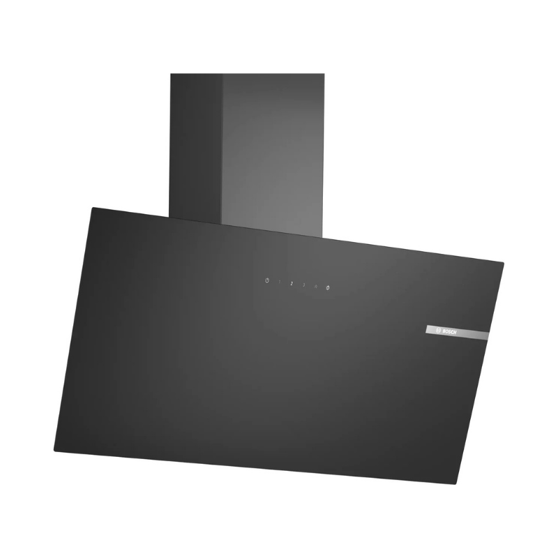 Bosch Series 2 Wall-mounted cooker hood 80 cm clear glass black printed, Black - DWK85DK60B