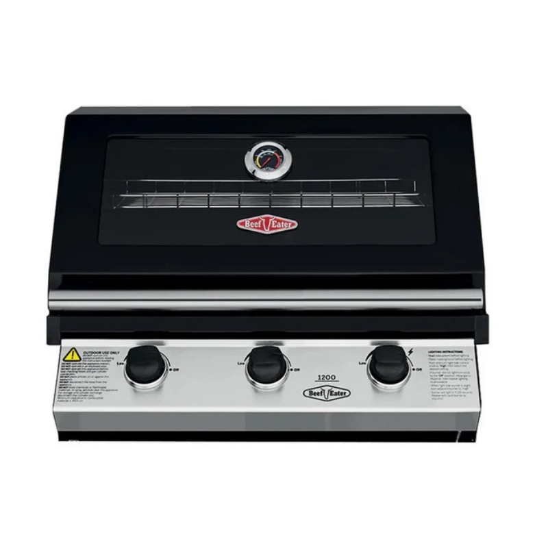 BeefEater Discovery 1200E Series 3 Burner Built In Gas BBQ