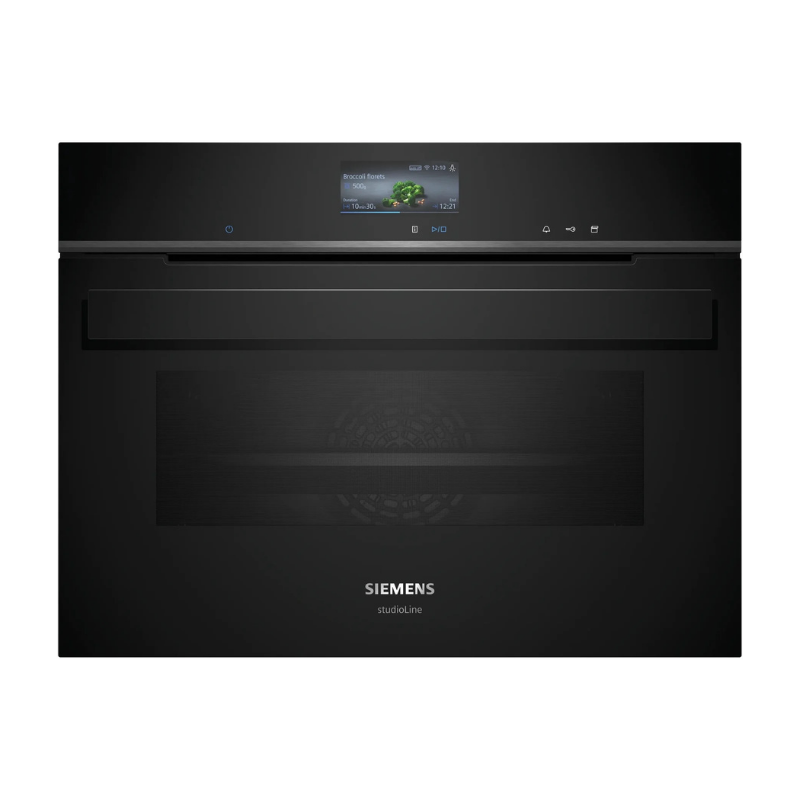 Siemens iQ700 Built-in compact oven with steam function 60 x 45 cm Black - CS936GCB1