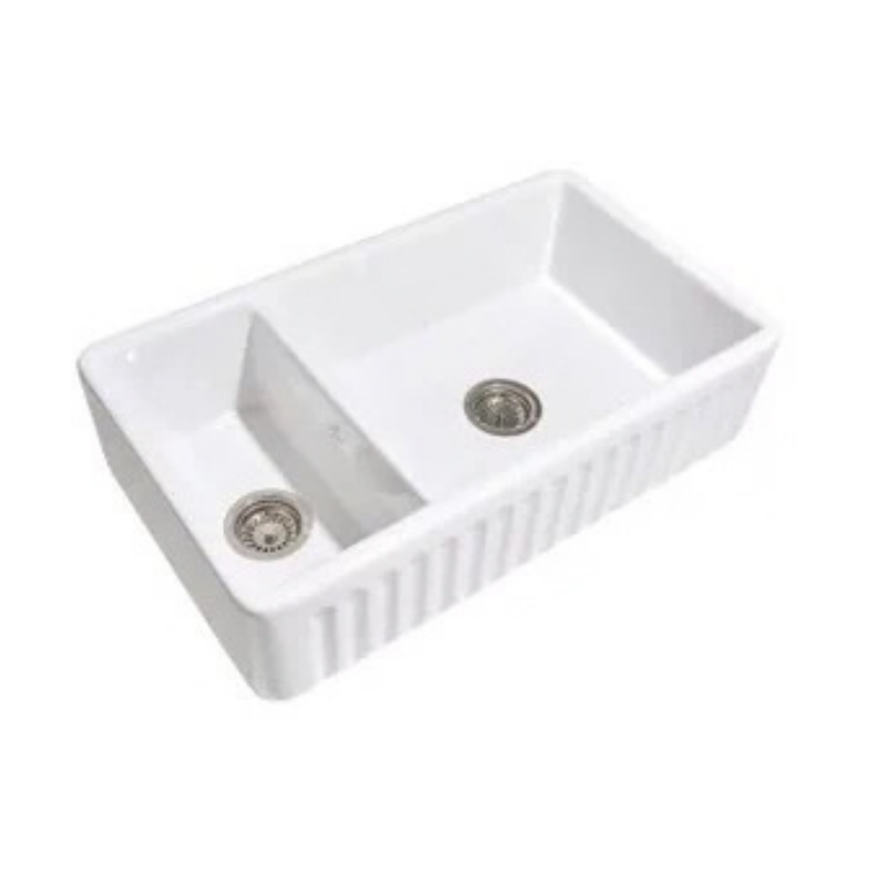 Whitebirk Fluted Lostock Fireclay Kitchen Sink