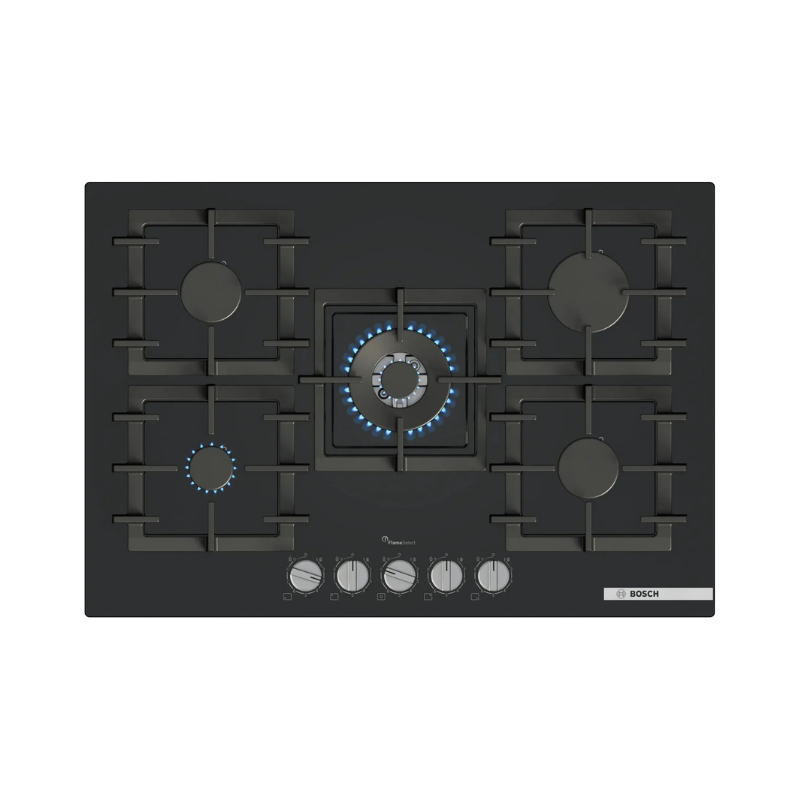 Bosch Series 6 Gas hob 75 cm Tempered glass, Black - PPQ7A6I40