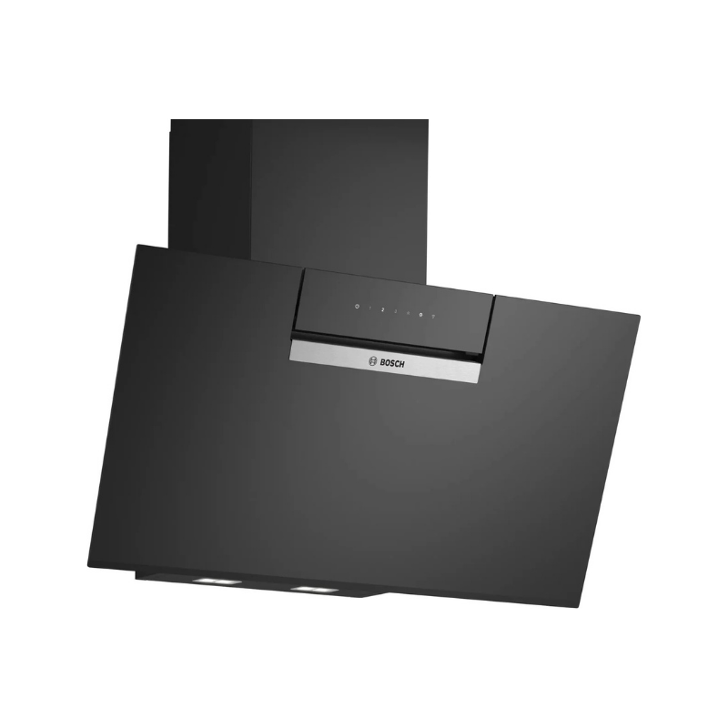 Bosch Series 4 Wall-mounted cooker hood 80 cm clear glass black printed, Black - DWK87FN60B
