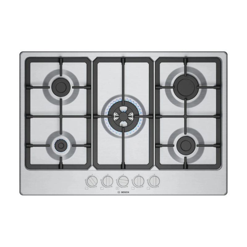 Bosch Series 4 Gas hob 75 cm Stainless steel - PGQ7B5K90