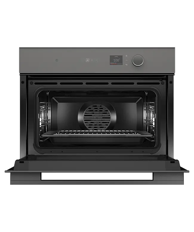 Fisher & Paykel Series 7 OS60NMLG1 Compact Combination Steam Oven 55L, 18 Function, 2.4" Screen + Dial, Minimal (Grey Glass), WiFi, compatible with SmartHQ App