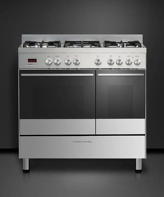 Fisher & Paykel 90cm Series 7 Contemporary 5 Burner Dual Fuel Freestanding Cooker