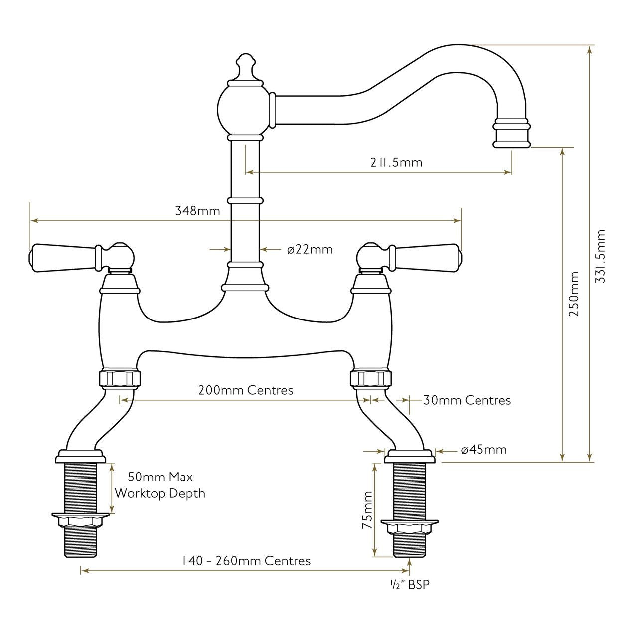 Bidbury & Co Henbury Kitchen Tap