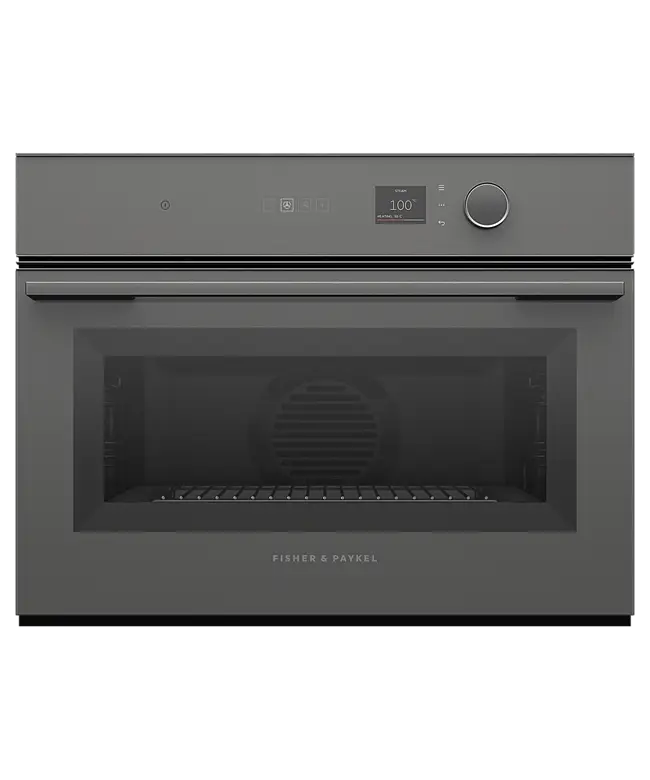 Fisher & Paykel Series 7 OS60NMLG1 Compact Combination Steam Oven 55L, 18 Function, 2.4" Screen + Dial, Minimal (Grey Glass), WiFi, compatible with SmartHQ App